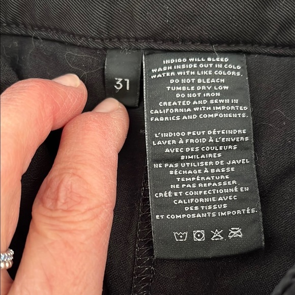 J BRAND Natasha Sky High Skinny Black Velvet Pants, Size 30/31 - Picture 10 of 11